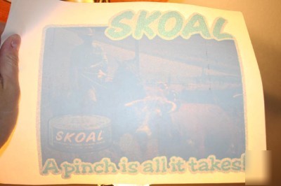Vintage iron on heat press transfer skoal cowboy bull