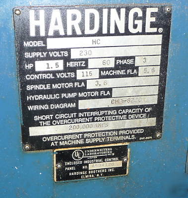 Hardinge model hc super precision chucker