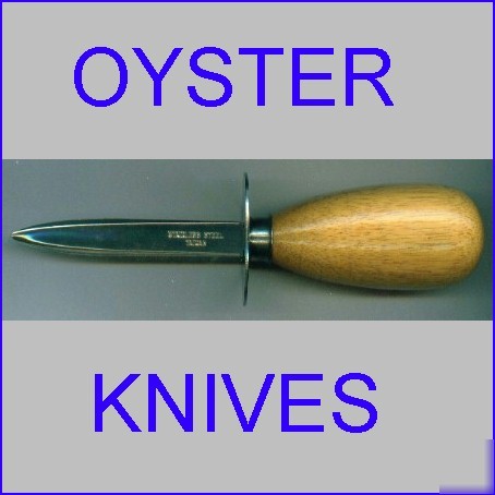 (12) oyster knife wood handle 3'' blade - bulk #1470