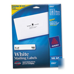 Address label, inkjet, 1 X4 , white, 500/pack AVE8161