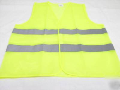 High visibility safety reflective vest yellow traffic