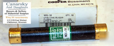 New 10 bussman nos-10 class K5 one time delay fuses 