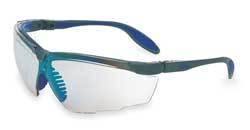 Uvex S3504 silver/navy frame safety specs, i/o lens 