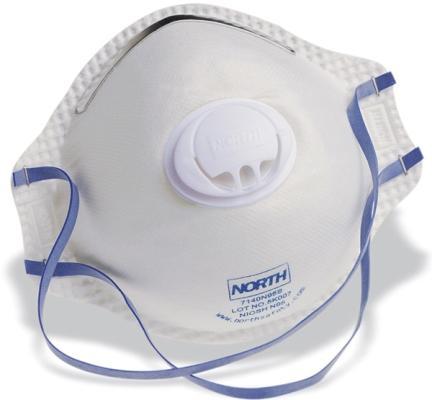 North 7140N95 standard N95 respirator with valve box=10