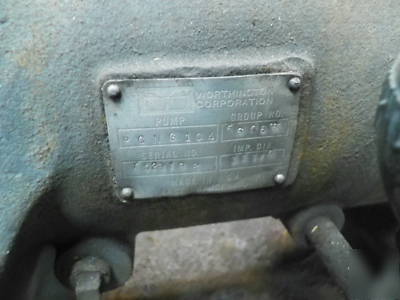 Wh worthington/flowserve ss trash pump toshiba motor