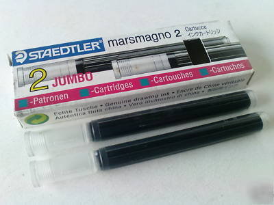 New 2 staedtler marsmagno jumbo ink cartridges in black 