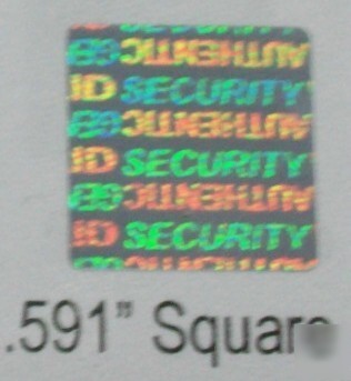 100 holographic security square hologram label te