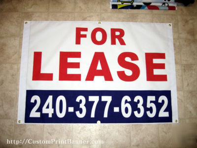 For lease, for rent, or for sale banner w/ your phone #