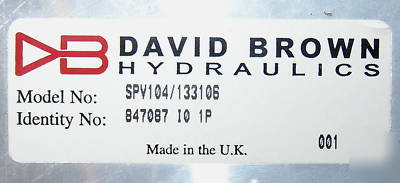 New david brown dual function pilot control valve