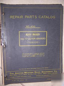 1935 austin western 77 motor grader jr. parts catalog v