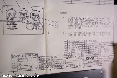 Remote meter panel with 12 volt hour meter onan *obo