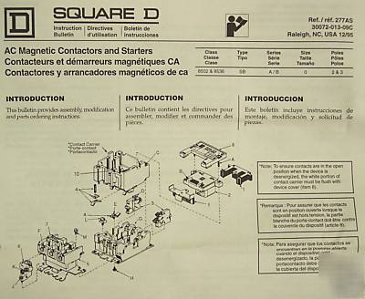 Square d 8536 size 0 combination magnetic starter 