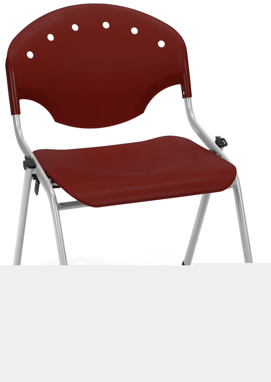 Burgundy guest visitor office armless stack chair