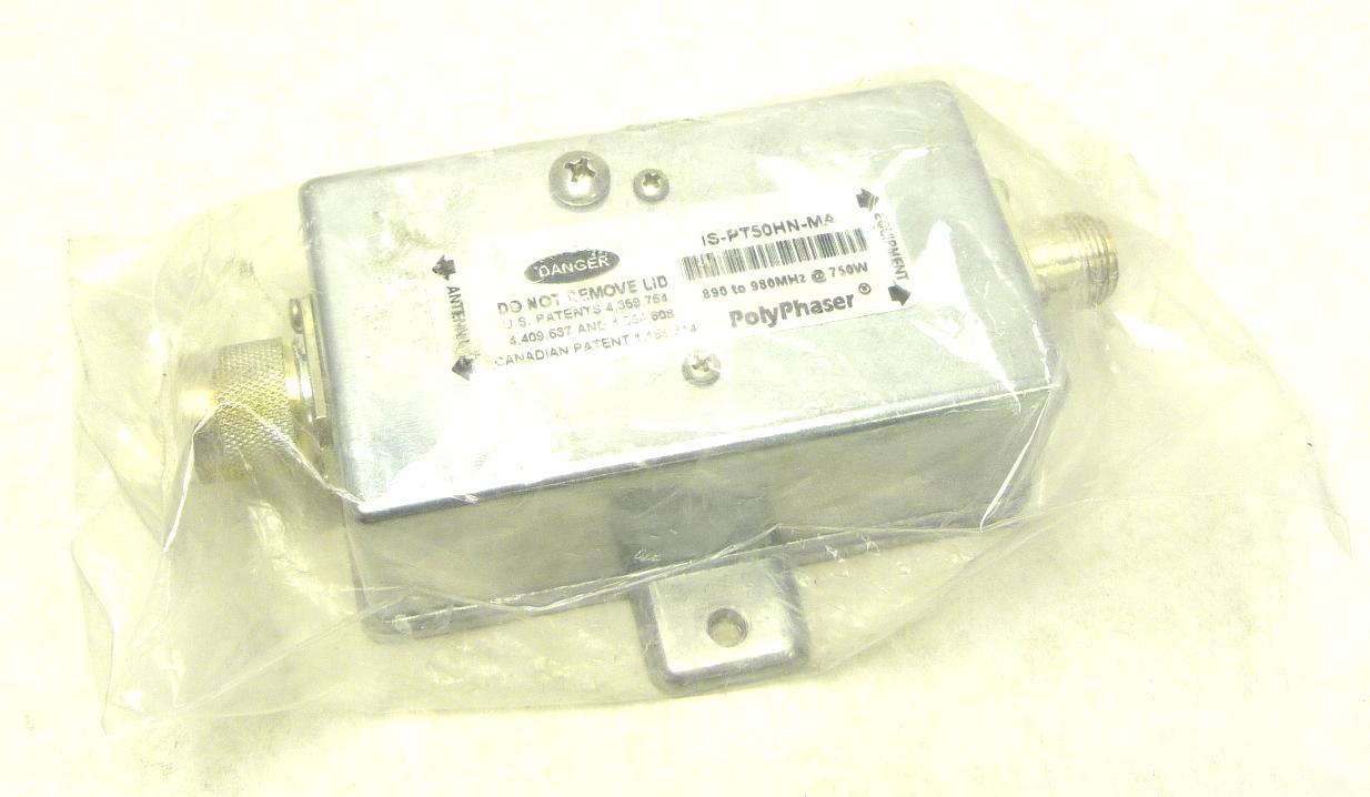 New polyphaser is-PT50HN-ma coaxial surge protector 