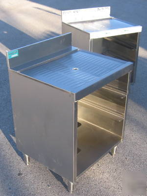 New supreme metal- 2 bar glass storage cabinets w drain