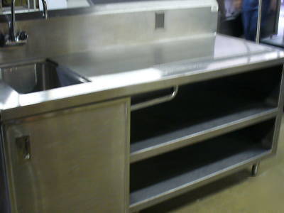 Chef's table stainless steel prep sink heavy duty 1 bay