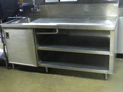 Chef's table stainless steel prep sink heavy duty 1 bay