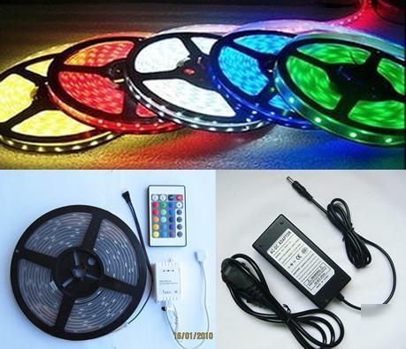 New 5M smd 5050 multicolor led strip with power+remote
