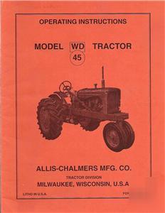 Allis chalmers wd-45 tractor manual...45 pages
