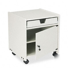 Safco office machine mobile floor stand with drawer an