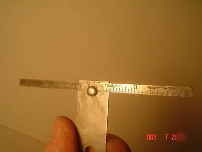 (6) starrett measuring scale, ruler, protractor, square