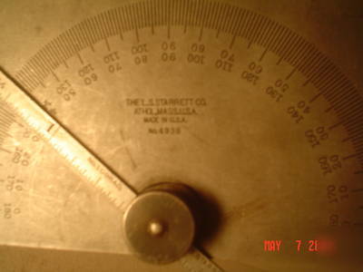 (6) starrett measuring scale, ruler, protractor, square