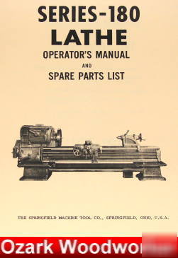 Springfield 180 series metal lathe op/parts manual