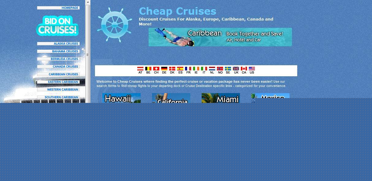 Cruise and travel booking website with adsense/amazon