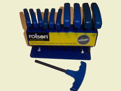 10PC metric t-handle hex allen wrench key set & stand