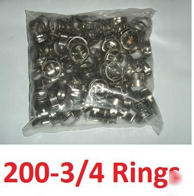 :3/4 inch ss pex crimping cinch clamps 200 rings