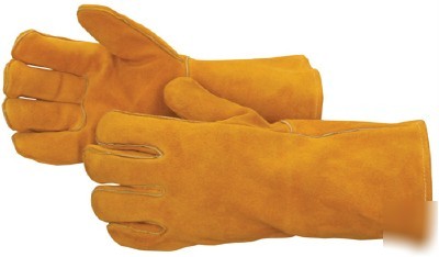 6 pair fully lined burbon leather welding glove - l