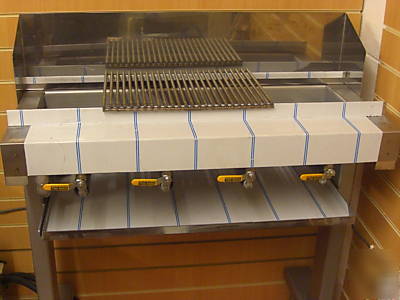 3 foot char flame grill on casters for kebab burger