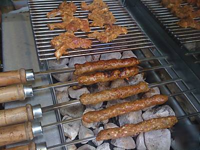 3 foot char flame grill on casters for kebab burger