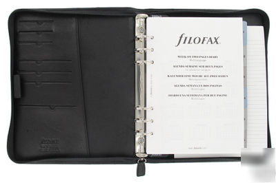Planner - filofax lyndhurst A5 agenda black leather