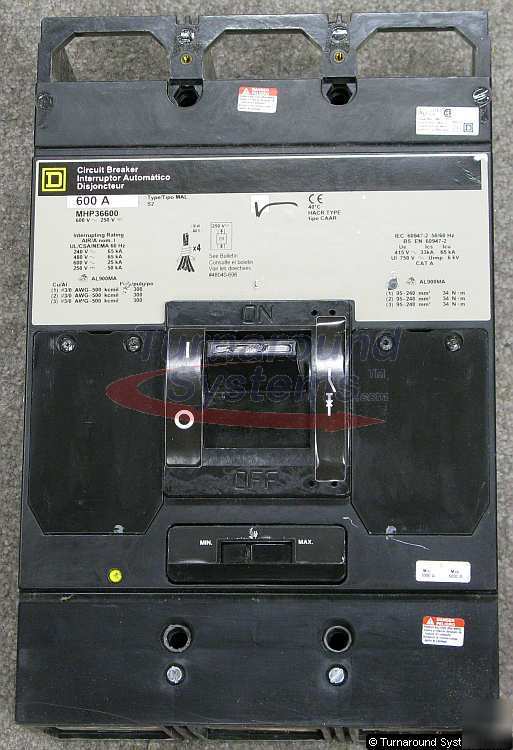 New square d MHP36600 circuit breaker, 600 amp, 