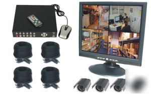 4 channel video dvr complete surveillance system cctv 