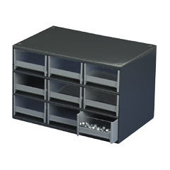 Akromills modular cabinet 9 drawers 17X11X11 gray
