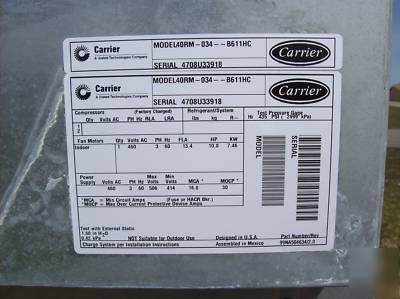 Carrier 40RM-034-B611HC commercial 30 ton air handler