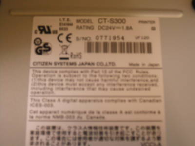 Citizen ct-S300 two-color (b/w) thermal line printer 