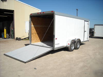 New 7X18 7 x 18 enclosed atv bike utility cargo trailer