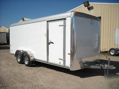 New 7X18 7 x 18 enclosed atv bike utility cargo trailer