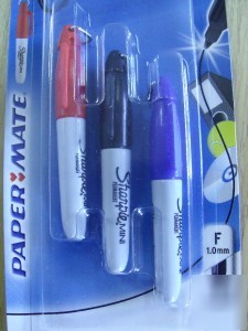 New mini sharpie permanent marker pen set 3 sharpies 