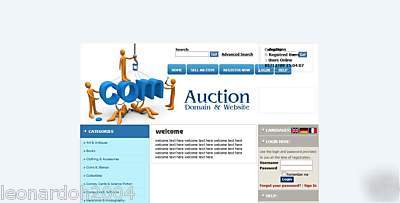 Online auction website with domain and 1 years hosting