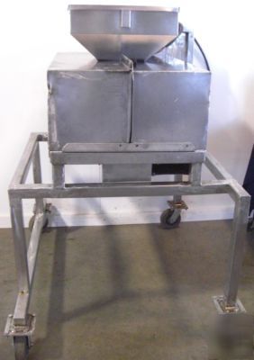 Urschel model l food dicing machine on cart