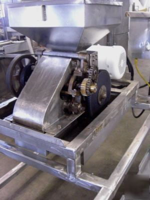 Urschel model l food dicing machine on cart