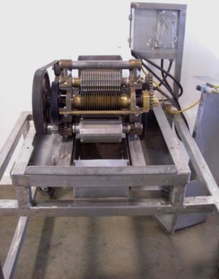 Urschel model l food dicing machine on cart