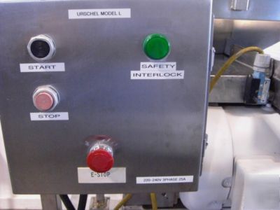 Urschel model l food dicing machine on cart