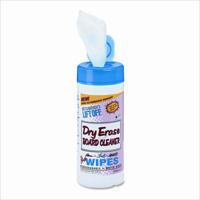 Dry erase board cleaner wipes, 7 x 12, 30/canister