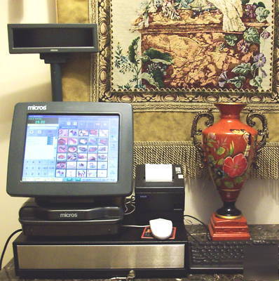 Micros pos station touch screen cashdrawer printer mcr 