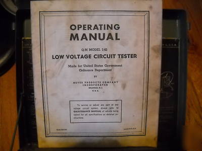 Vintage u.s army low voltage circuit tester (q-m 1-42)